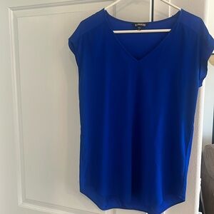 Express medium royal blue V-neck blouse